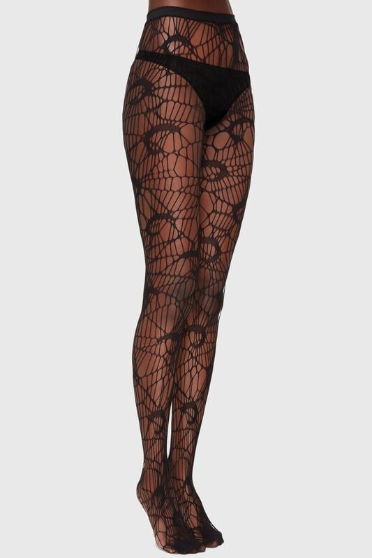Collant Gothic de KIHILIST by KILLSTAR - Lamenthia Tights - L-XL à XS-M - pour Femme - noir - KIHILIST by KILLSTAR