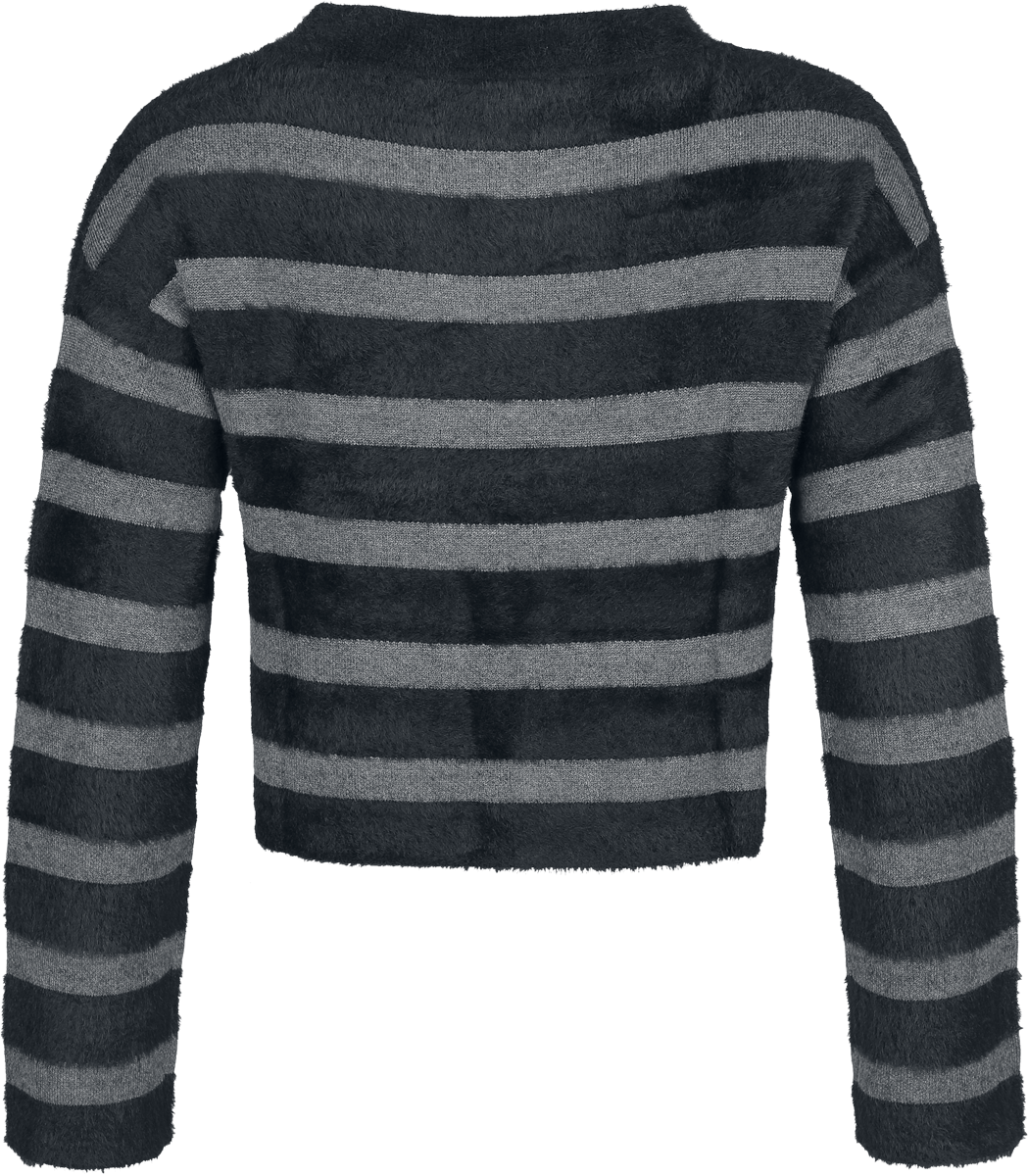 Sweat-shirt Gothic de KIHILIST by KILLSTAR - Stormstripe Sweater - XS à 4XL - pour Femme - noir/gris - KIHILIST by KILLSTAR - View 2