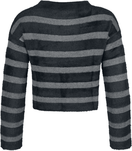 Sweat-shirt Gothic de KIHILIST by KILLSTAR - Stormstripe Sweater - XS à 4XL - pour Femme - noir/gris - KIHILIST by KILLSTAR - View 2