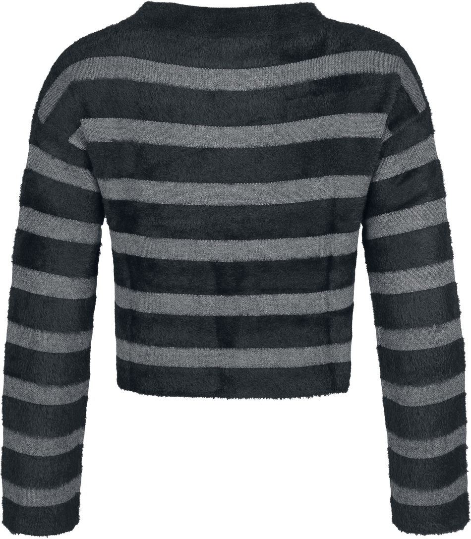 Sweat-shirt Gothic de KIHILIST by KILLSTAR - Stormstripe Sweater - XS à 4XL - pour Femme - noir/gris - KIHILIST by KILLSTAR - View 2
