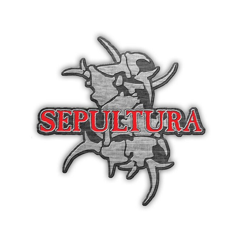 Pin's  de Sepultura - Logo & Tribals - pour Indifférent - couleur argent - Sepultura