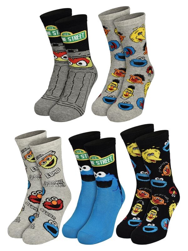 Chaussettes  de Sesame Street - Sesame Street - Chaussettes (Lot de 5 paires) - EU 40-45 - pour Homme - multicolore - Sesame Street