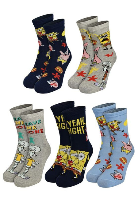 Chaussettes  de Bob L'Éponge - Bob l'Éponge - Chaussettes (Lot de 5 paires) - EU 40-45 - pour Homme - multicolore - Bob L'Éponge