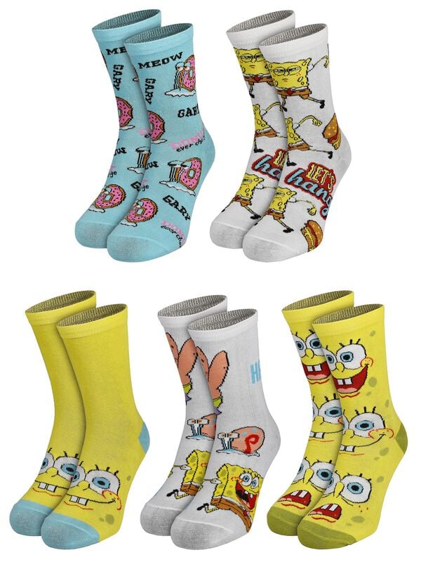 Chaussettes  de Bob L'Éponge - Bob l'Éponge - Chaussettes (Lot de 5 paires) - EU 40-45 - pour Homme - multicolore - Bob L'Éponge