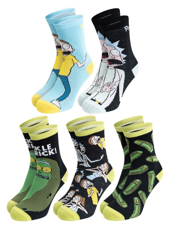 Chaussettes  de Rick & Morty - Rick & Morty - Chaussettes (Lot de 5 paires) - EU 40-45 - pour Homme - multicolore - Rick & Morty