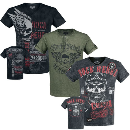 T-Shirt Manches courtes  de Rock Rebel by EMP - Lot de T-Shirts - M à XXL - pour Homme - multicolore - Rock Rebel by EMP