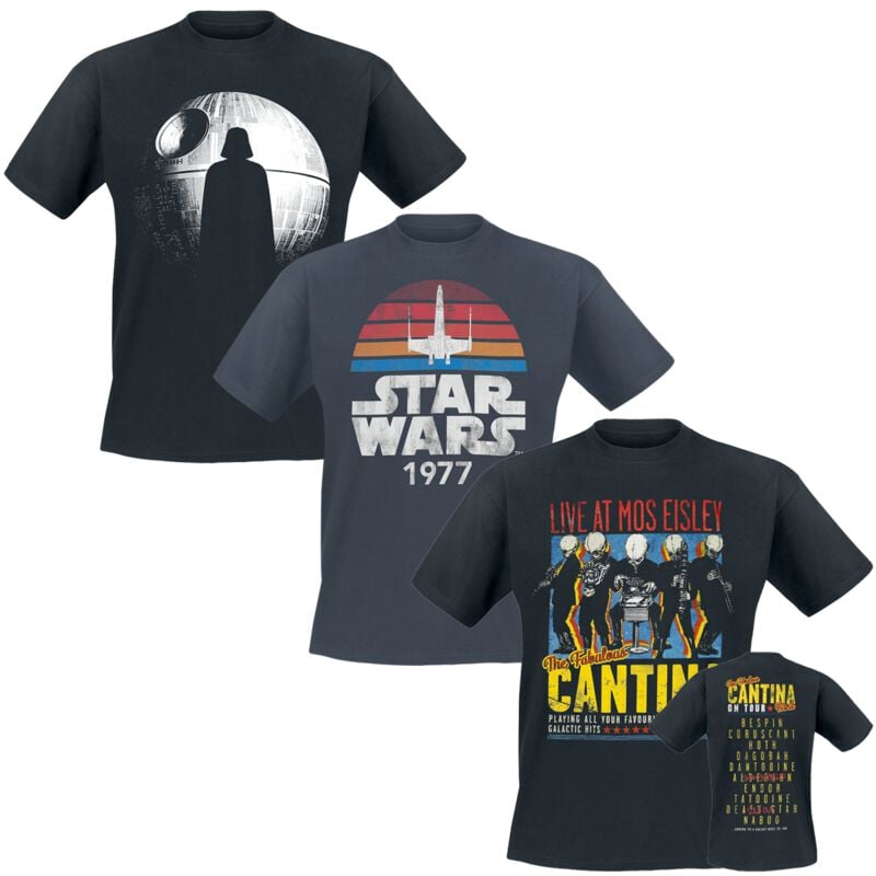 T-Shirt Manches courtes Disney de Star Wars - T-Shirt - Pack - M à XXL - pour Homme - multicolore - Star Wars