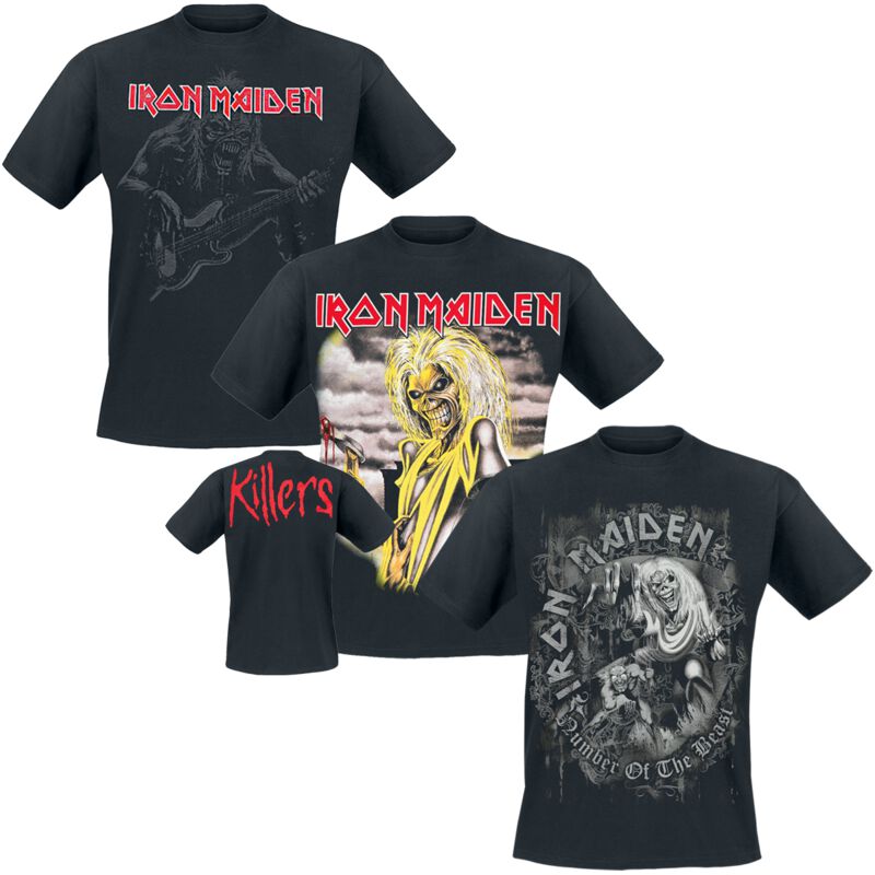 T-Shirt Manches courtes  de Iron Maiden - T-Shirt Bundle - M à XL - pour Homme - noir - Iron Maiden