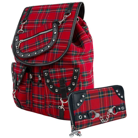 Sac à dos  de Banned Alternative - Red Tartan - Bundle - pour Femme - noir/rouge - Banned Alternative