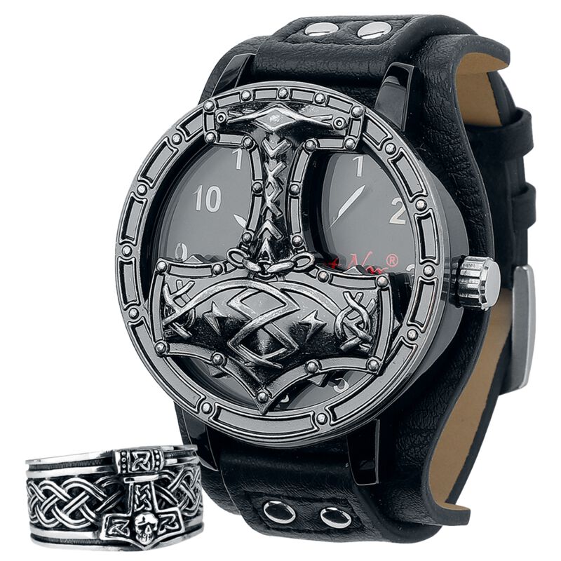 Bague  de etNox hard and heavy - Marteau de Thor - Ensemble de Bijoux - pour Homme - multicolore - etNox hard and heavy