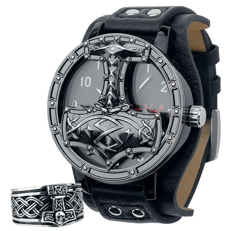 Bague  de etNox hard and heavy - Marteau de Thor - Ensemble de Bijoux - pour Homme - multicolore - etNox hard and heavy