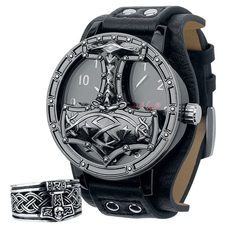 Bague  de etNox hard and heavy - Marteau de Thor - Ensemble de Bijoux - pour Homme - multicolore - etNox hard and heavy