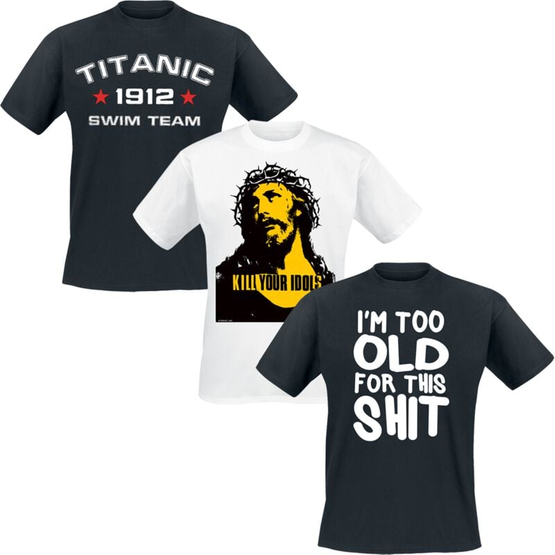T-Shirt Manches courtes Fun de Fun - Fun-T-Shirt - Bundle - M à 3XL - pour Homme - multicolore - Fun
