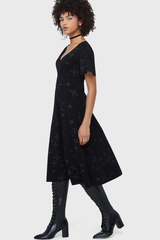 Robe mi-longue Gothic de Killstar - Beneath the Eclipse - Etheral Night - Robe Mi-Longue - XS à 4XL - pour Femme - noir - Killstar
