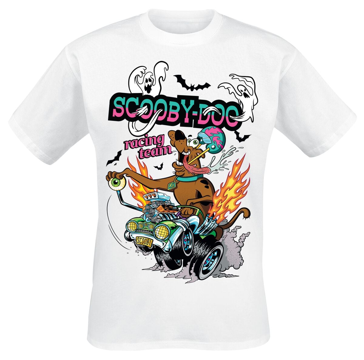 T-Shirt Manches courtes  de Scooby-Doo - Racing - S à XXL - pour Homme - blanc - Scooby-Doo