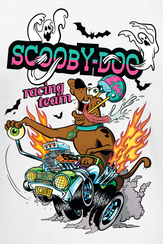 T-Shirt Manches courtes  de Scooby-Doo - Racing - S à XXL - pour Homme - blanc - Scooby-Doo - View 2