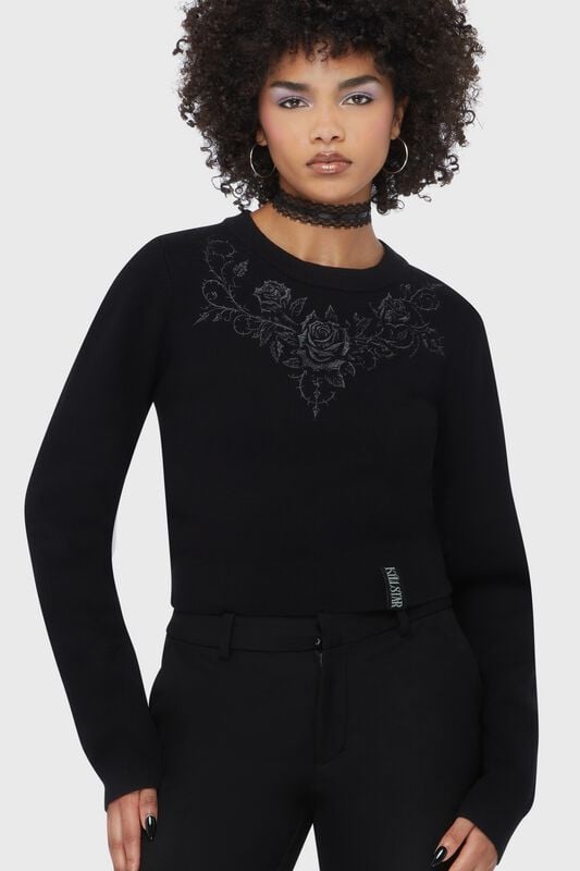 Sweat-shirt Gothic de Killstar - Roseblood - Pull - XS à 4XL - pour Femme - noir - Killstar