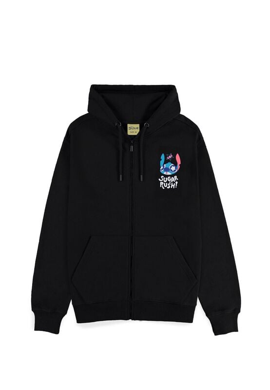 Sweat-shirt zippé à capuche Disney de Lilo & Stitch - Stitch - S à XXL - pour Homme - noir - Lilo & Stitch