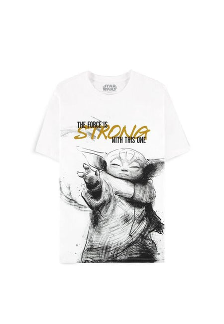 T-Shirt Manches courtes Disney de Star Wars - The Mandalorian - The Force Is Strong - M à XXL - pour Homme - blanc - Star Wars