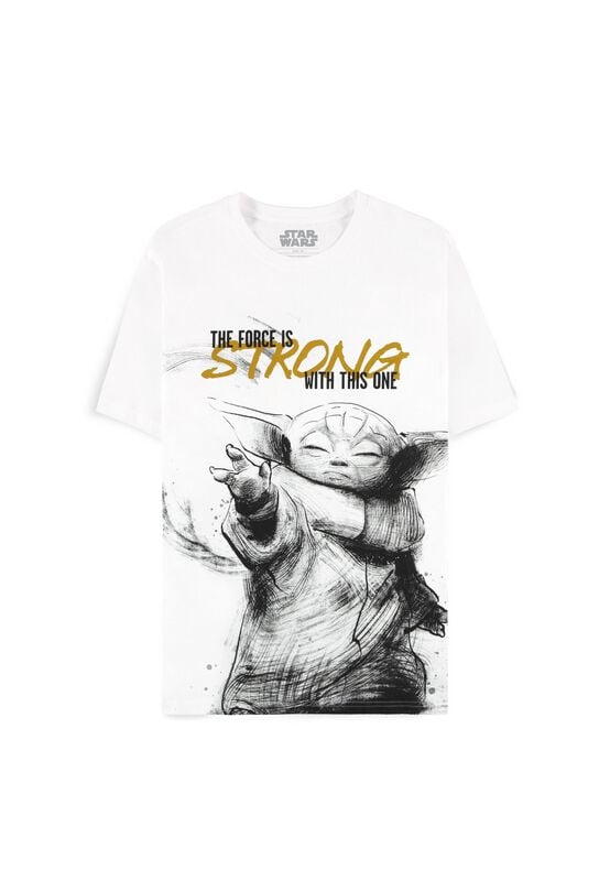 T-Shirt Manches courtes Disney de Star Wars - The Mandalorian - The Force Is Strong - M à XXL - pour Homme - blanc - Star Wars