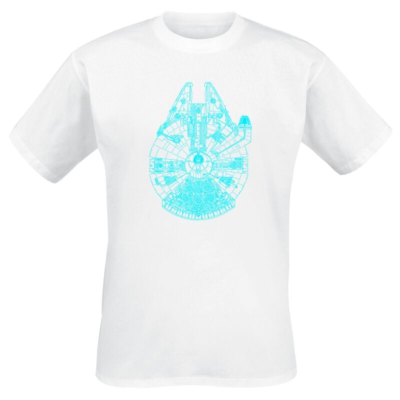 T-Shirt Manches courtes Disney de Star Wars - Blue Falcon - S à 3XL - pour Homme - blanc - Star Wars