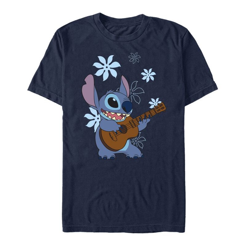 T-Shirt Manches courtes Disney de Lilo & Stitch - Stitch Flowers - S à XXL - pour Femme - bleu - Lilo & Stitch