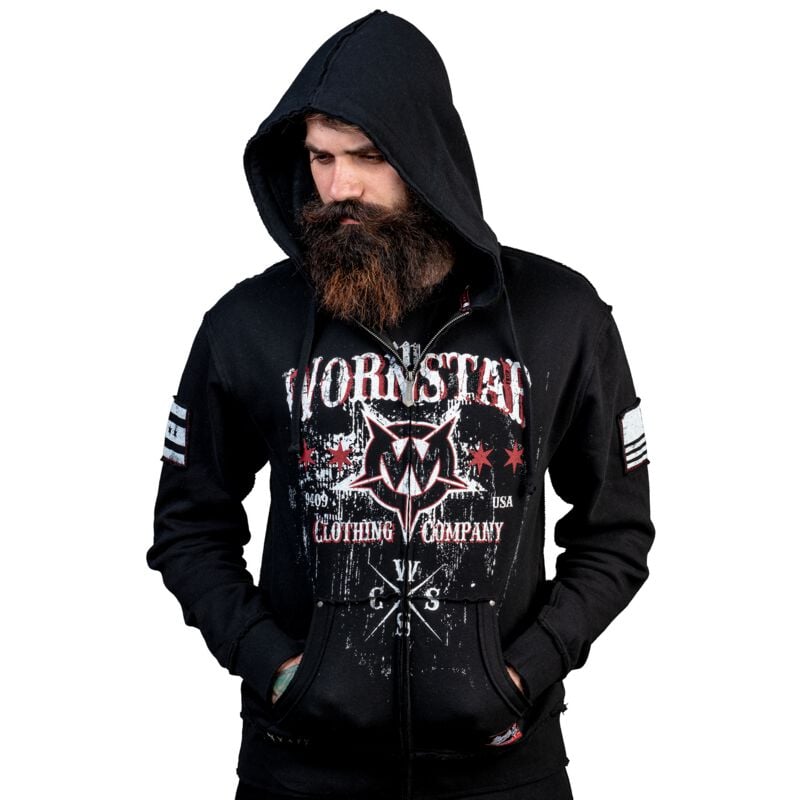 Sweat-shirt zippé à capuche  de Wornstar - Death Mechanic Hoodie - S à 3XL - pour Homme - noir - Wornstar