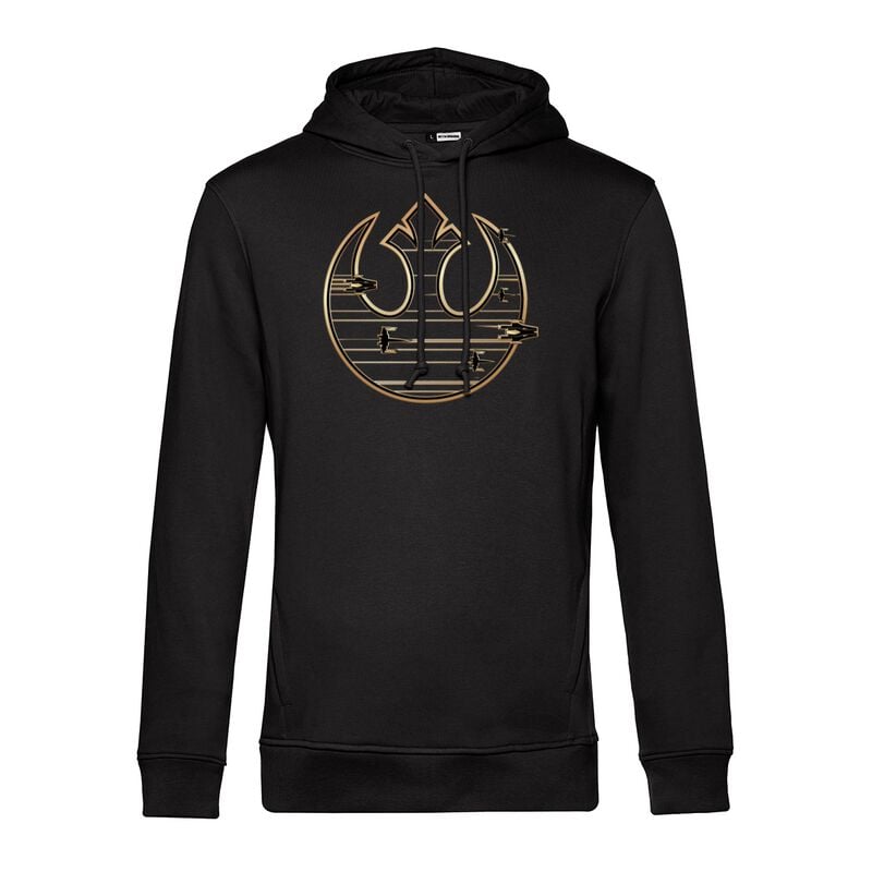 Sweat-shirt zippé à capuche Disney de Star Wars - Logo Rebelle Doré - S à XXL - pour Homme - noir - Star Wars