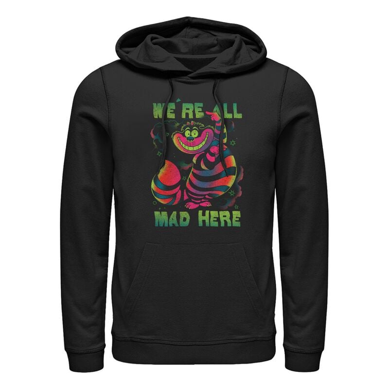 Sweat-shirt zippé à capuche Disney de Alice Au Pays Des Merveilles - Chesire Rainbow - S à XL - pour Homme - noir - Alice Au Pays Des Merveilles