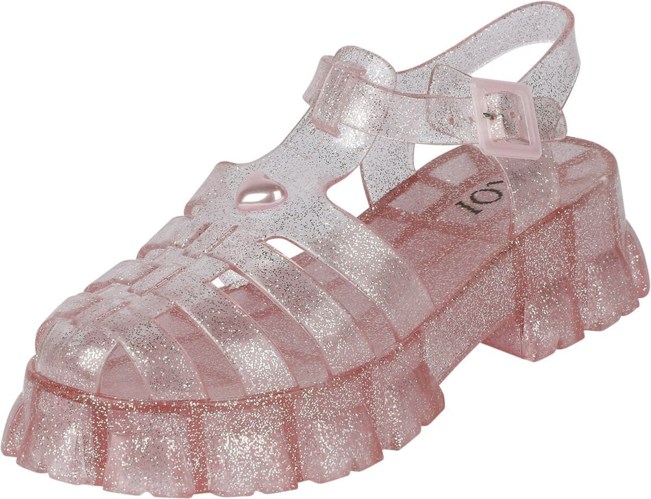 Tongs Rockabilly de KOI - SUNBEAM HEART JELLY SANDALS PINK - EU36 à EU40 - pour Femme - rose - KOI