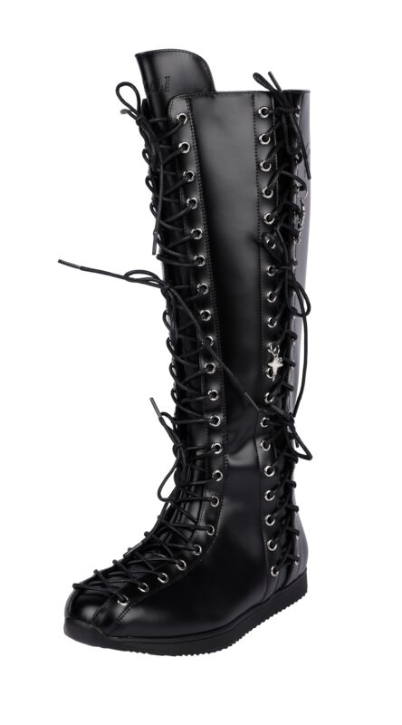 Bottes Rockabilly de KOI - NUMINOUS LACE UP CHARM LONG BOOTS BLACK - EU36 à EU41 - pour Femme - noir - KOI