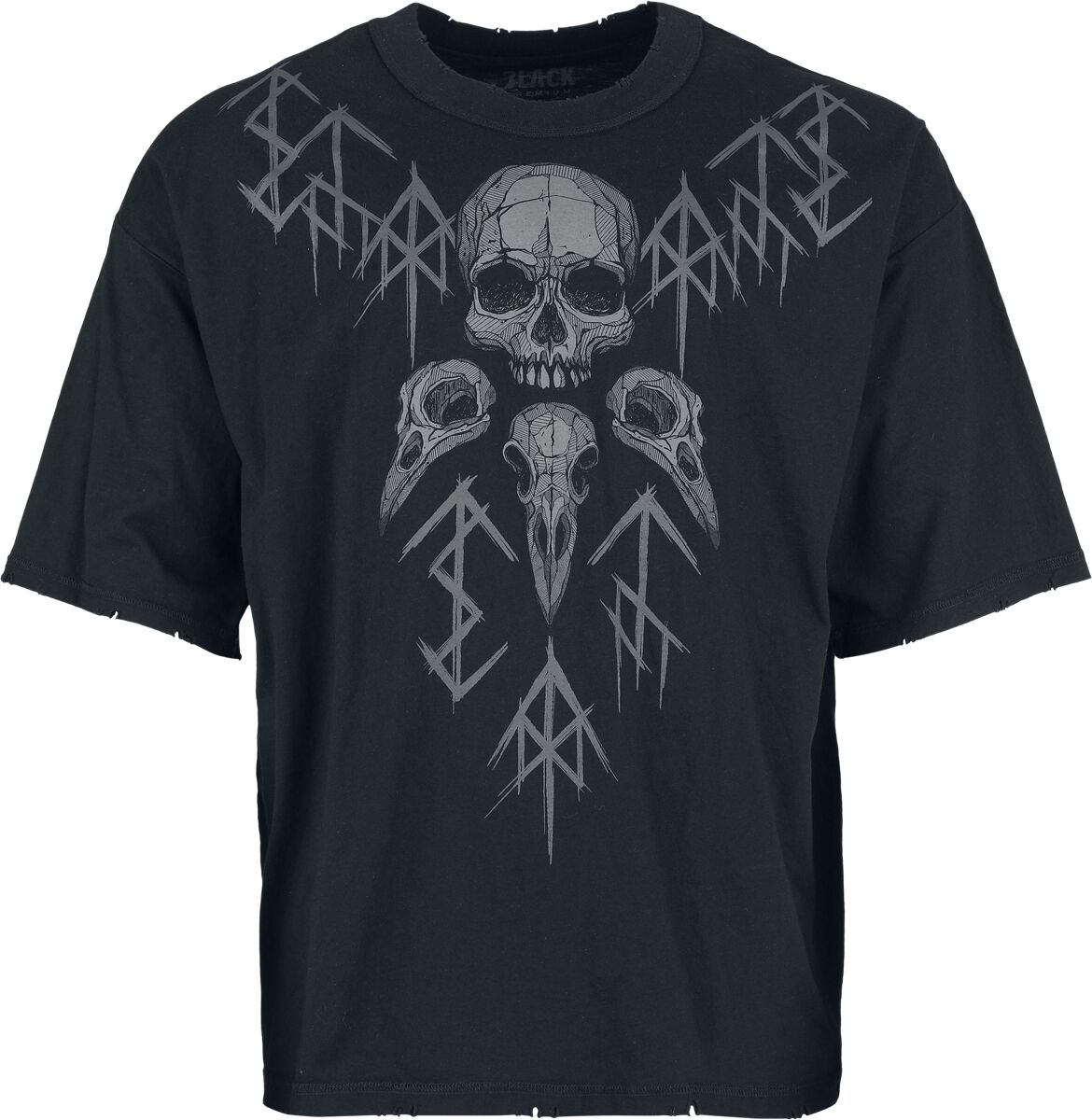 T-Shirt Oversize  de Black Premium by EMP - Beaks, Claws & Skulls - T-Shirt - S à XXL - pour Homme - noir - Black Premium by EMP