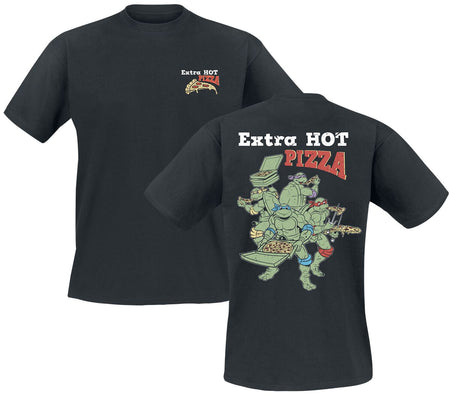 T-Shirt Manches courtes  de Les Tortues Ninja - Extra Hot Pizza - M à 3XL - pour Homme - noir - Les Tortues Ninja