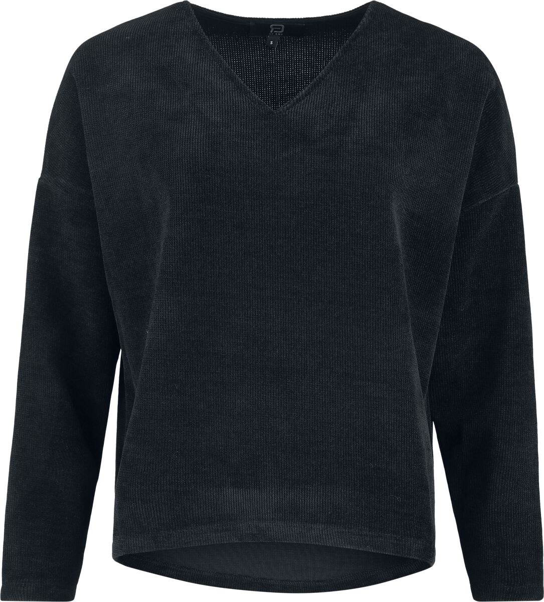 T-shirt manches longues  de RED by EMP - Cosy Cord - S à XL - pour Femme - noir - RED by EMP