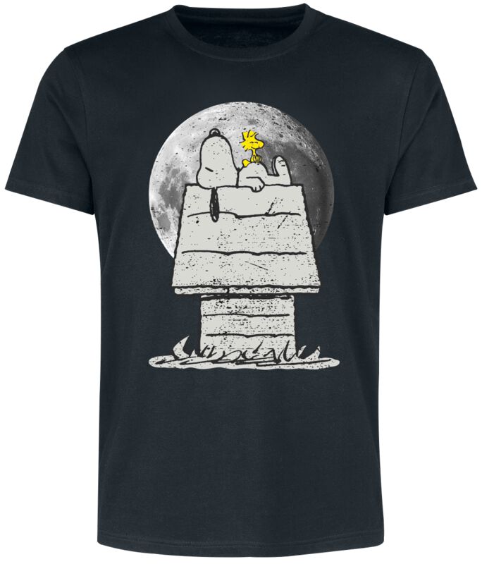 T-Shirt Manches courtes  de Snoopy - Moonlight - Snoopy & Woodstock - S à 3XL - pour Homme - noir - Snoopy