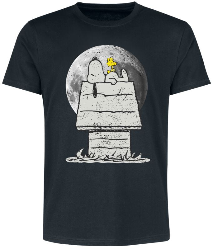 T-Shirt Manches courtes  de Snoopy - Moonlight - Snoopy & Woodstock - S à M - pour Homme - noir - Snoopy