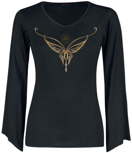 T-shirt manches longues  de Le Seigneur Des Anneaux - Elfique - S à XXL - pour Femme - noir - Le Seigneur Des Anneaux