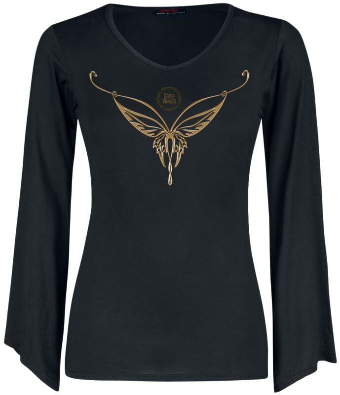T-shirt manches longues  de Le Seigneur Des Anneaux - Elfique - S à XXL - pour Femme - noir - Le Seigneur Des Anneaux