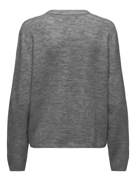 Gilets & Ponchos  de Only - ONLSIMONI L/S NOOS - Gilet Tricoté Col Rond - XS à XL - pour Femme - gris chiné - Only - View 2