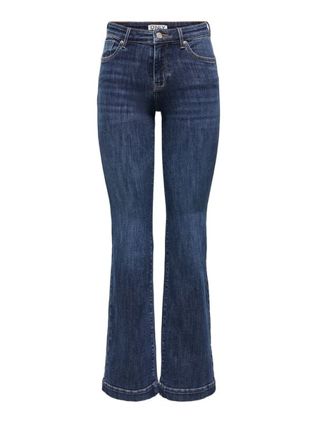 Jean  de Only - ONLPOWER MID GEN332 - Jean Push Up Évasé - XS à XL - pour Femme - bleu - Only