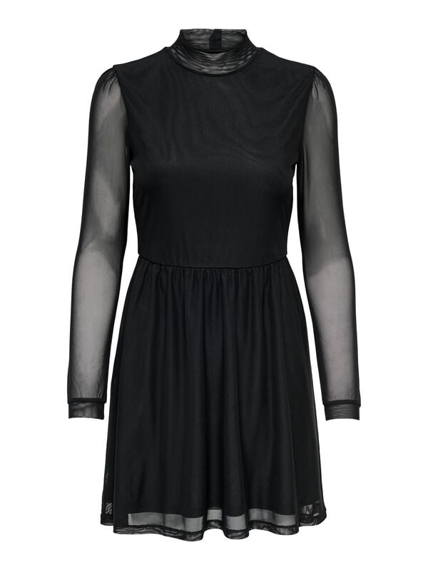 Robe mi-longue  de Only - ONLERICA LIFE L/S JRS - Robe Col Montant - XS à XL - pour Femme - noir - Only