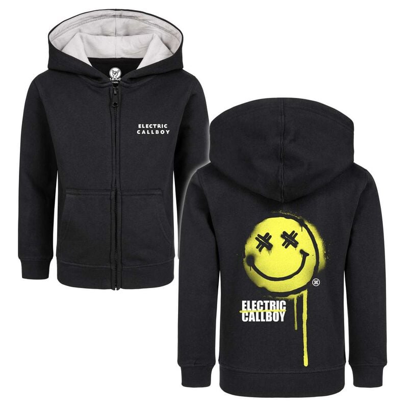 Vestes à capuches pour enfants  de Electric Callboy - Metal-Kids - Spray Smiley - 92 à 164 - pour filles & garçonse - noir - Electric Callboy