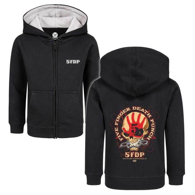 Vestes à capuches pour enfants  de Five Finger Death Punch - Metal-Kids - Knucklehead - 92 à 164 - pour Enfants - noir - Five Finger Death Punch