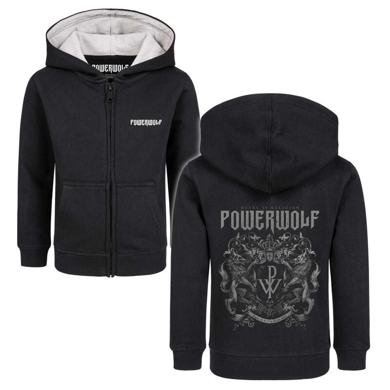 Vestes à capuches pour enfants  de Powerwolf - Metal-Kids - Crest - 92 à 164 - pour filles & garçonse - noir - Powerwolf