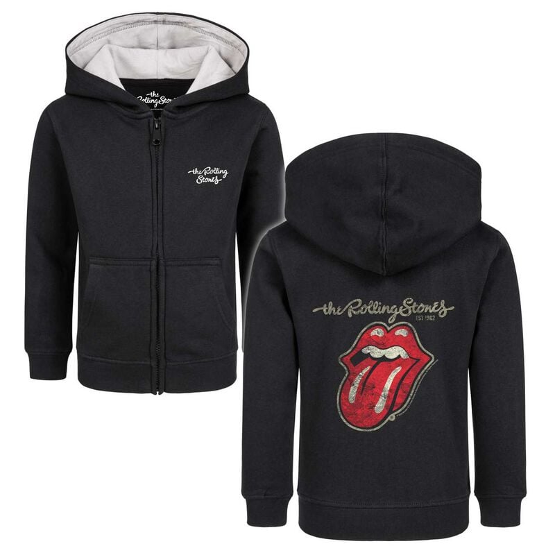Vestes à capuches pour enfants  de The Rolling Stones - Metal-Kids - Classic Tongue - 92 à 164 - pour Enfants - noir - The Rolling Stones