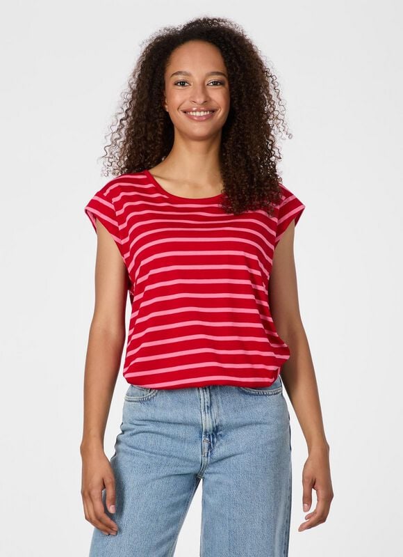 T-Shirt Manches courtes  de Ragwear - TULSA STRIPES - XS à XL - pour Femme - rouge - Ragwear
