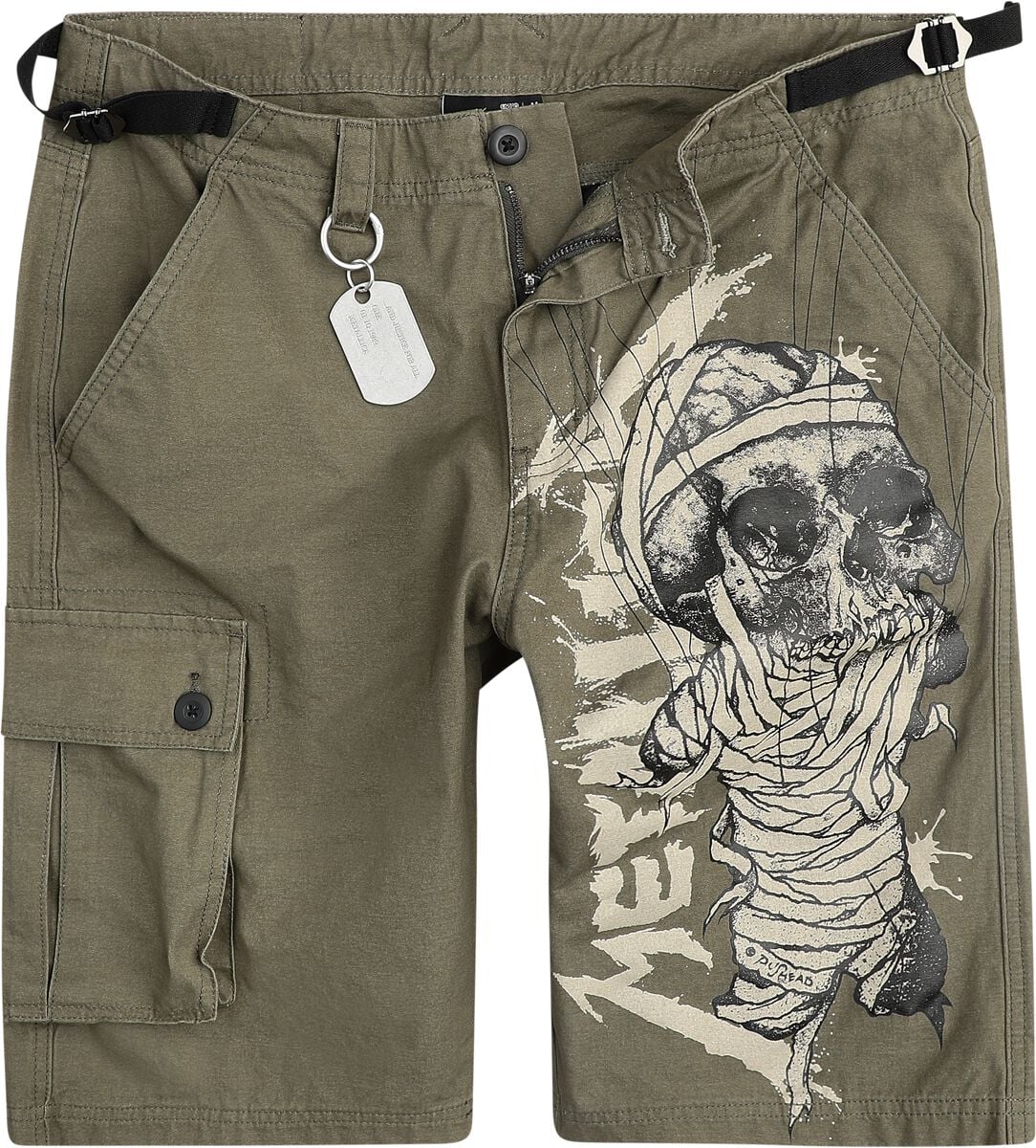 Short  de Metallica - EMP Signature Collection - M à 3XL - pour Homme - kaki - metallica
