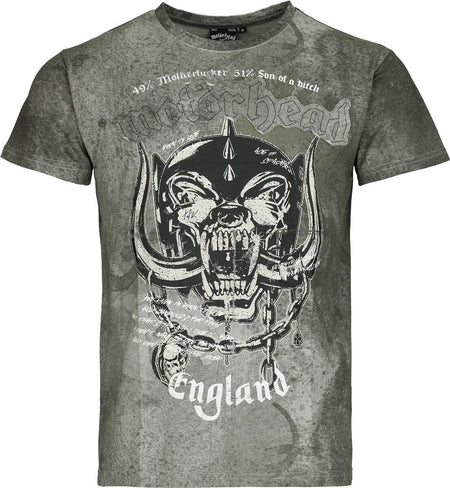 T-Shirt Manches courtes  de Motörhead - EMP Signature Collection - M à 3XL - pour Homme - gris - Motörhead