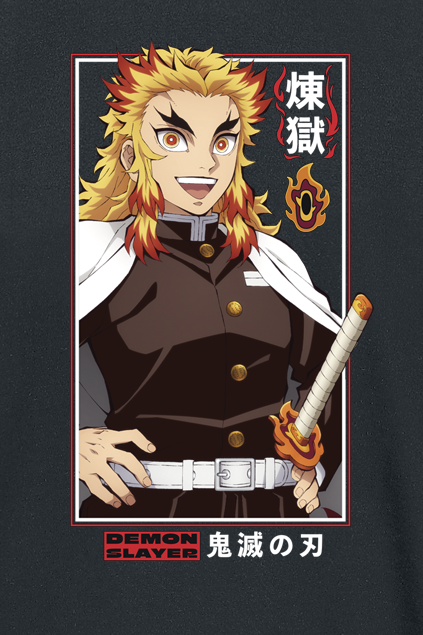 T-Shirt Manches courtes  de Demon Slayer - Rengoku - S à XXL - pour Homme - noir - Demon Slayer - View 2