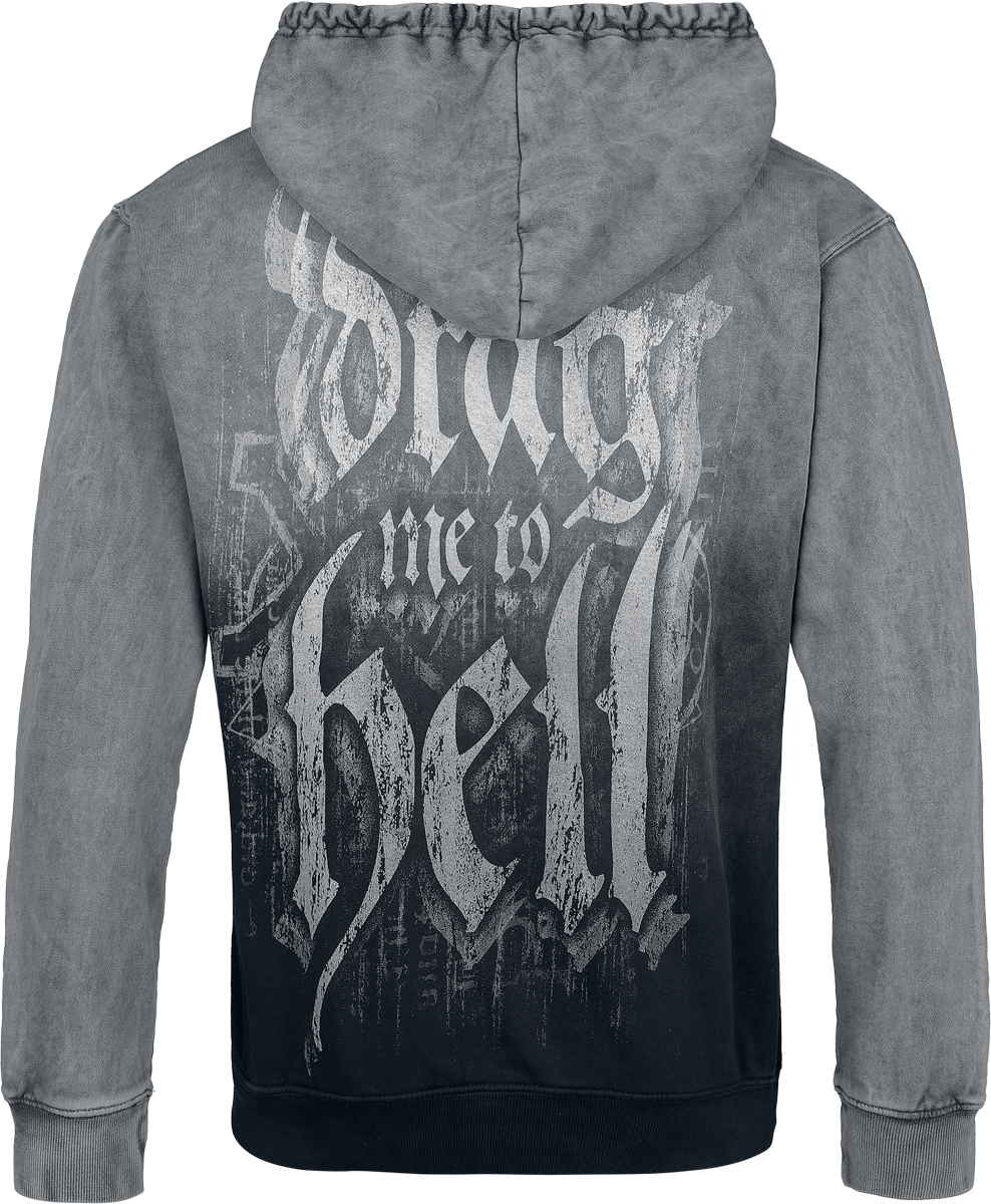 Sweat-shirt à capuche  de Lord Of The Lost - To Hell - S à XXL - pour Homme - gris foncé/gris clair - Lord Of The Lost - View 2